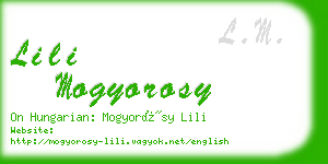 lili mogyorosy business card